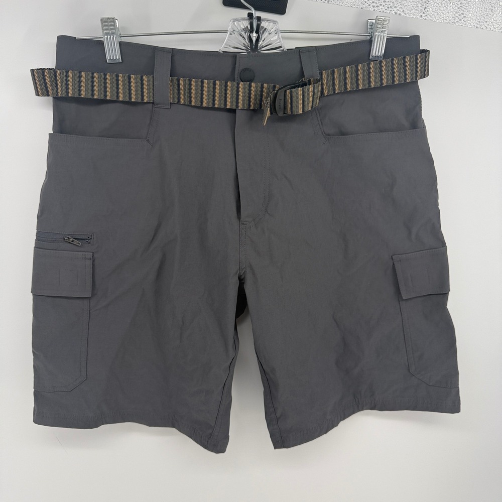 Orvis Mens Tech Cargo Shorts Asphalt Gray Size 32 NWT with Belt 1483576